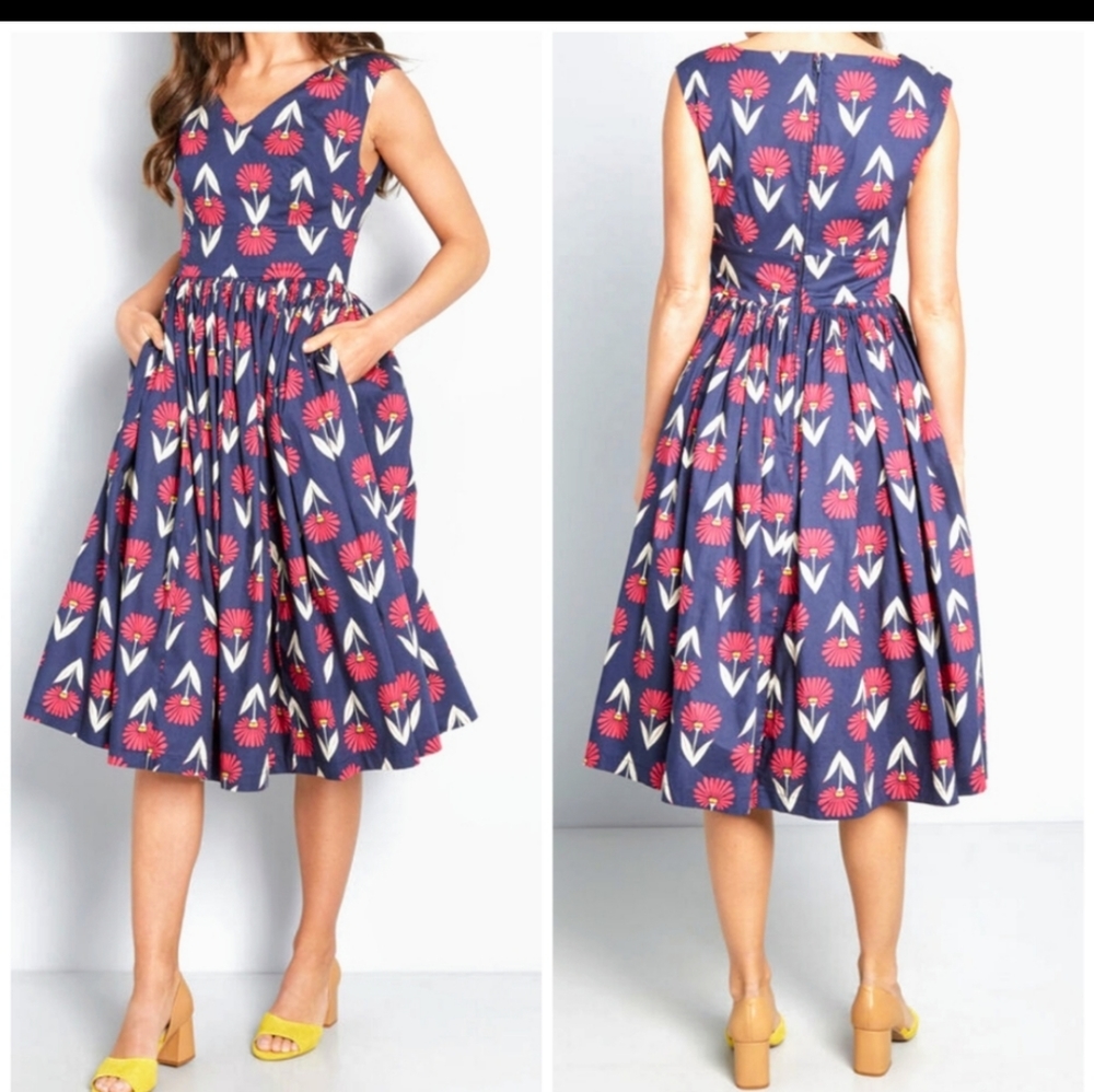 ModCloth Fabulous Fit and Flare midi Dress